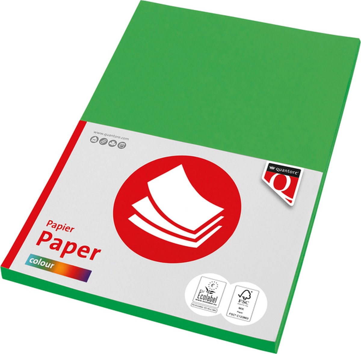 Kopieerpapier Quantore Colour A4 120gr grasgroen 100 vel | 10 stuks